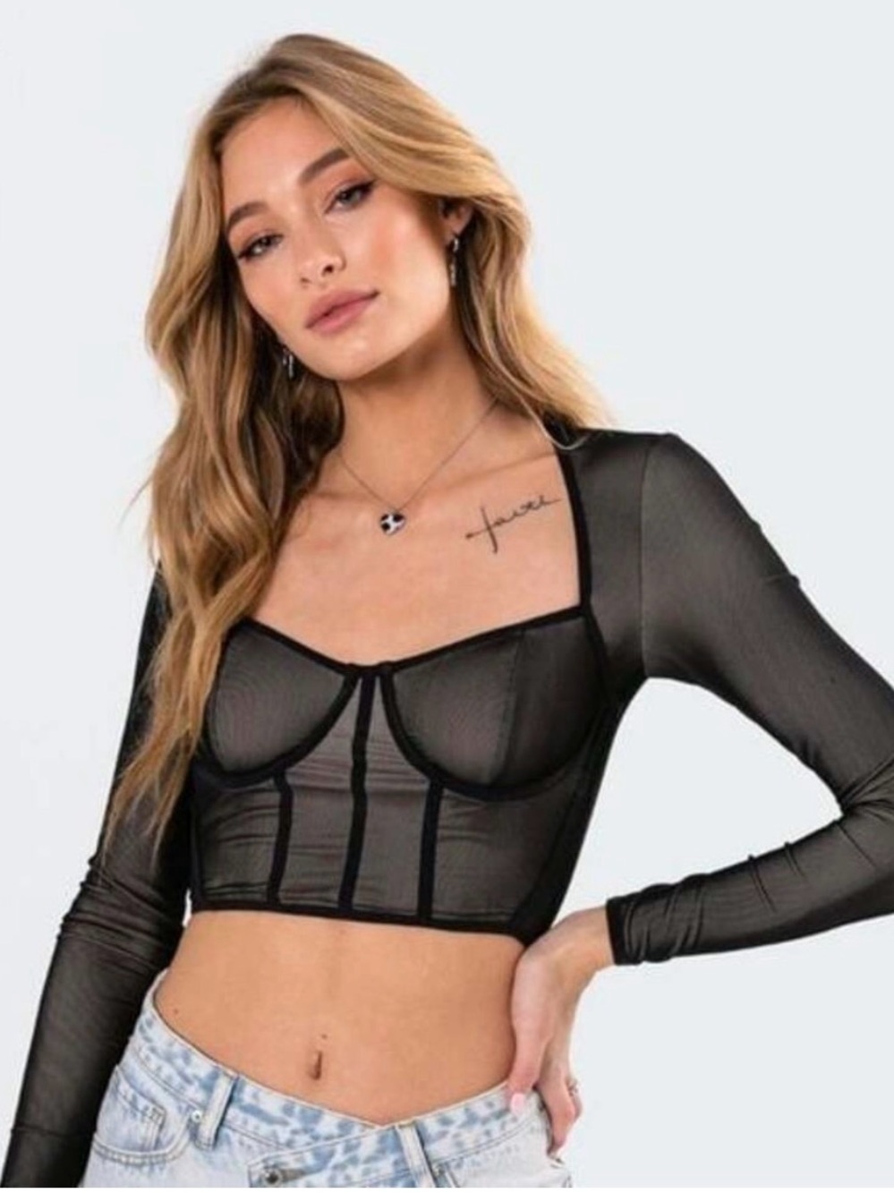 Edikted Megan Bodice Crop Top Size Small